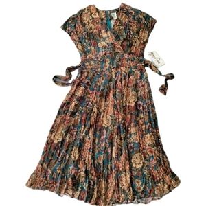 VTG Jeffrey & Dara By Linda Hutley NWT Floral Dress Size 15/16 Retro Deadstock